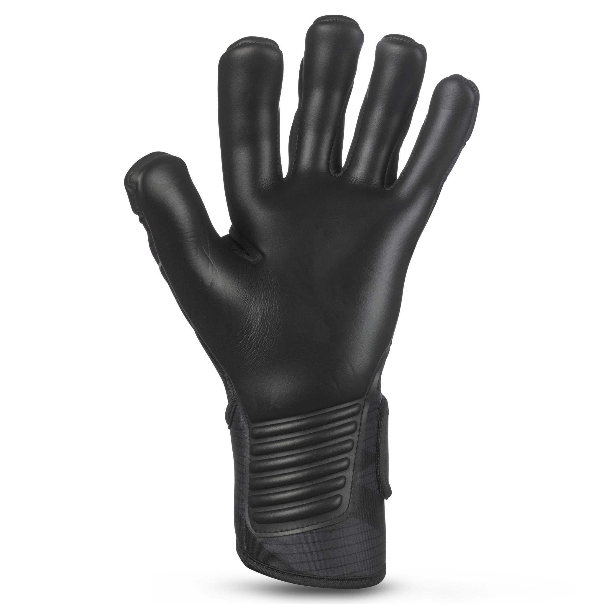 Goalkeeper glove with black and red backhand, black palm and Select logo on backhand. #color_black/red