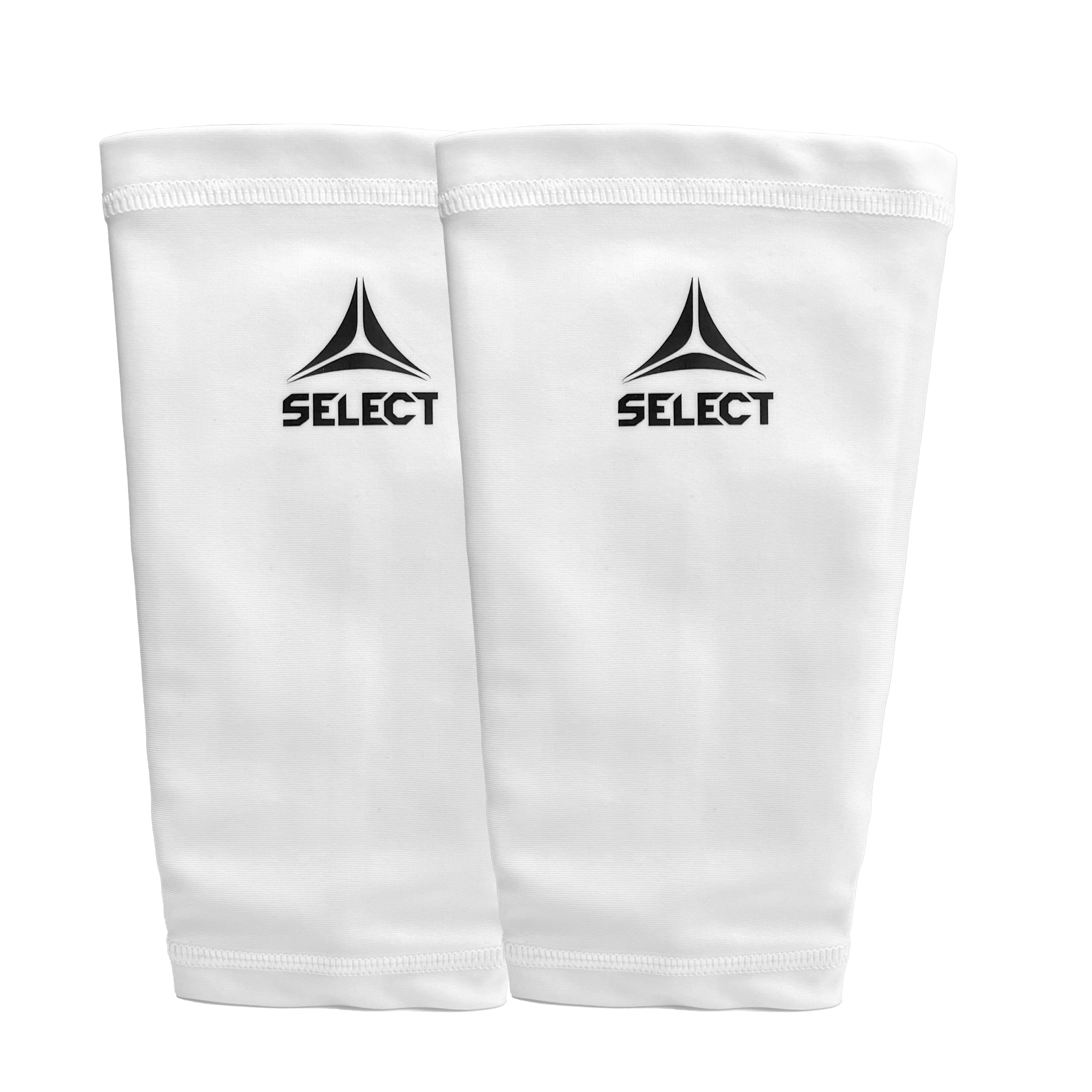 White leg sleeve to hold shin guard in place and 'Select' branding #color_white