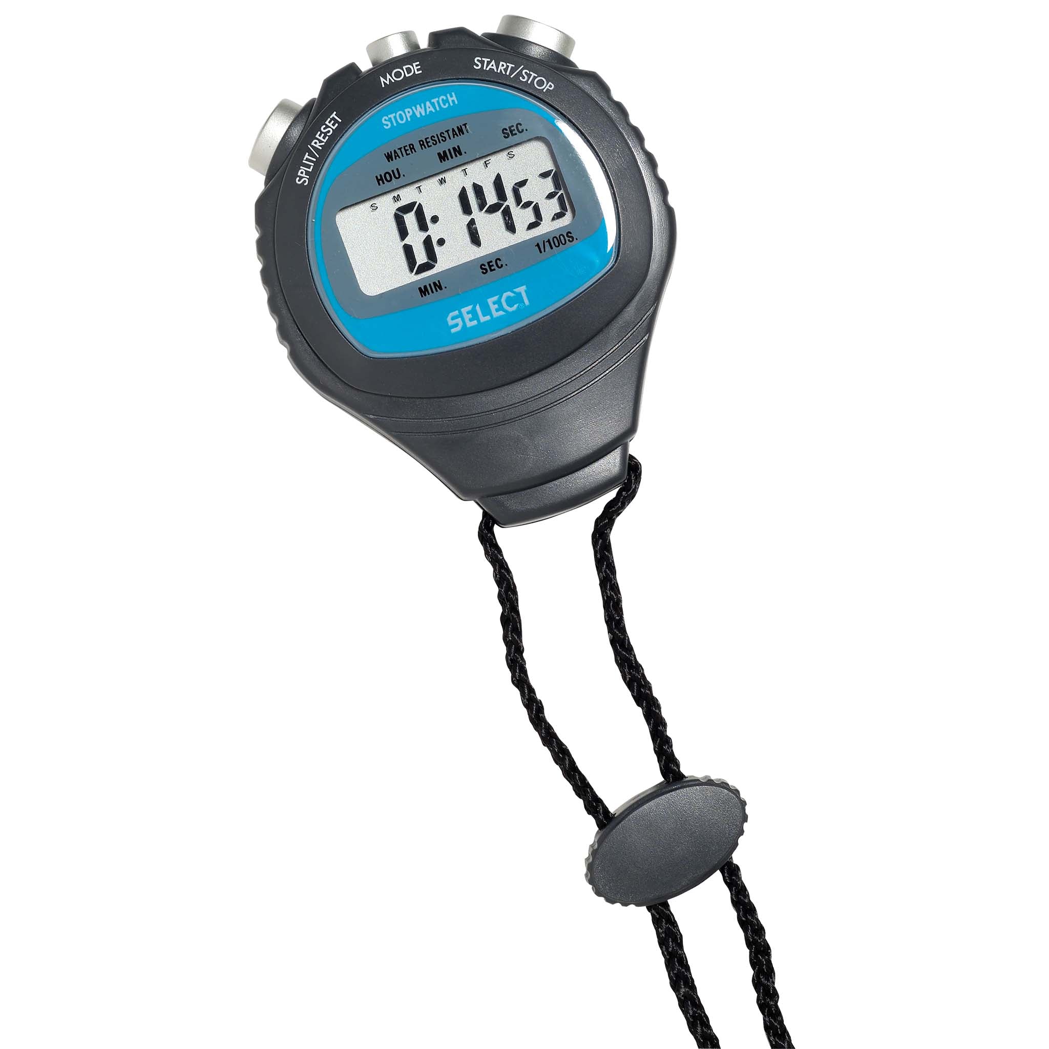 Black and blue stopwatch #color_black