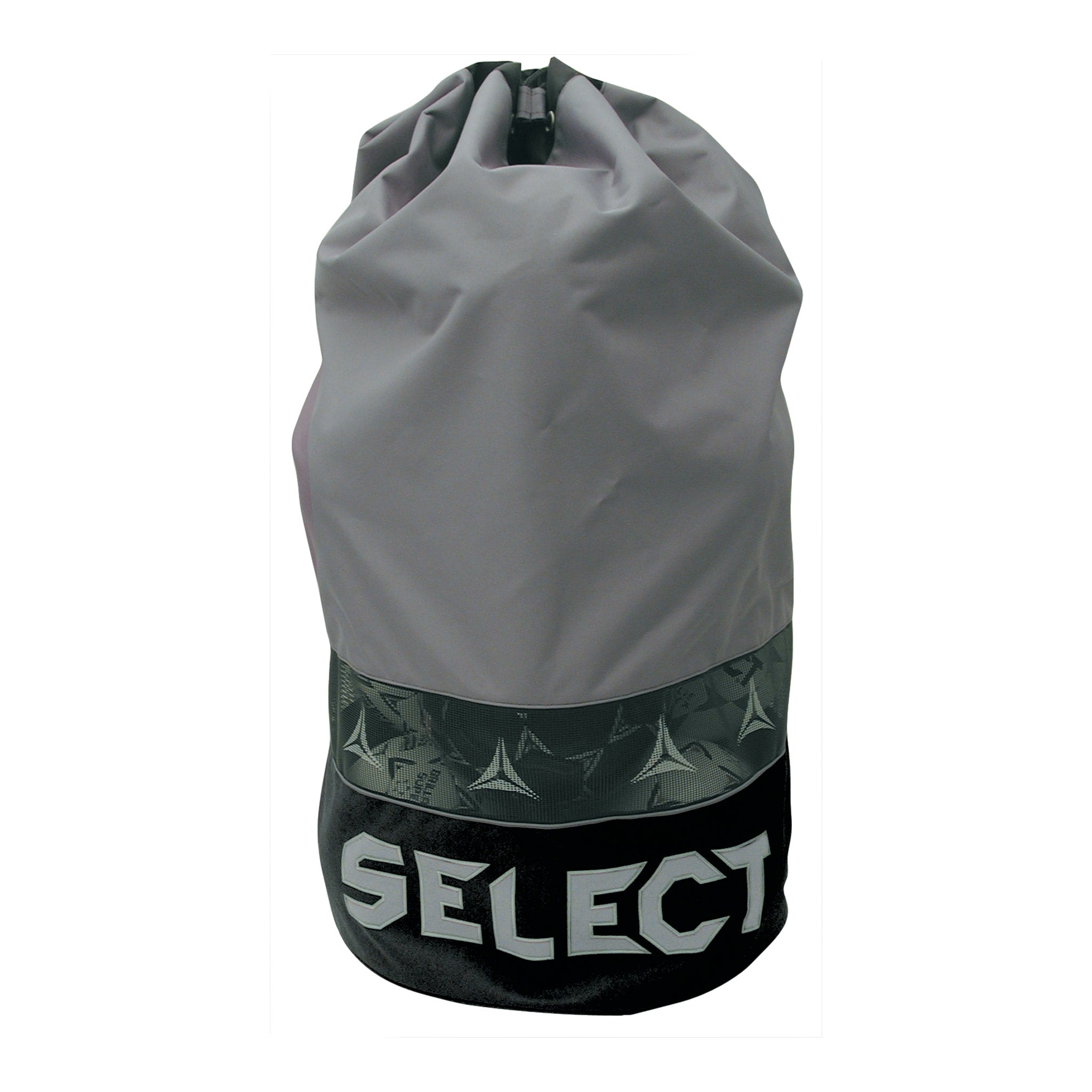 Grey and black ball bag with backpack straps and Select branding #color_grey/black