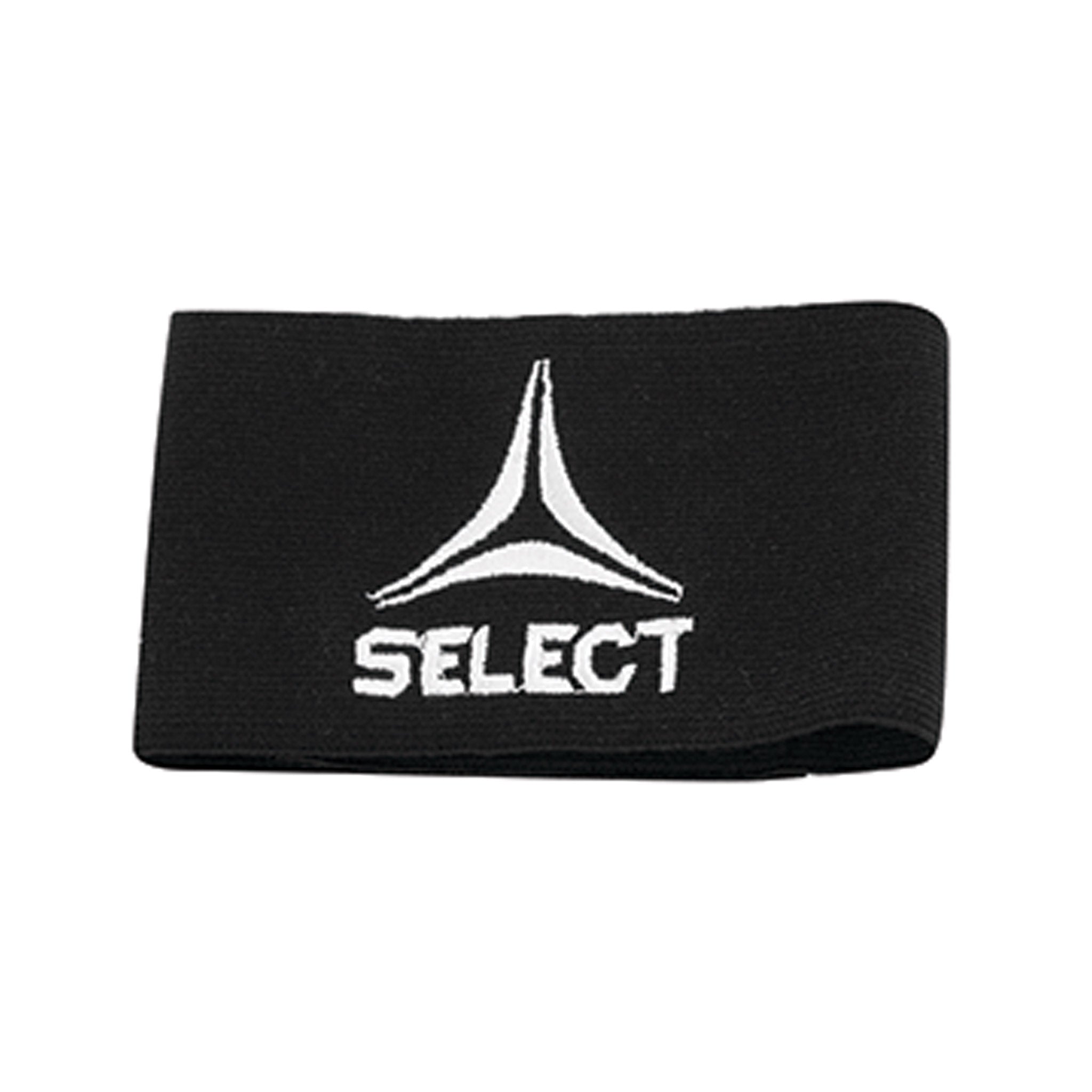 Black elastic and Velcro shin guard holder with Select branding #color_black