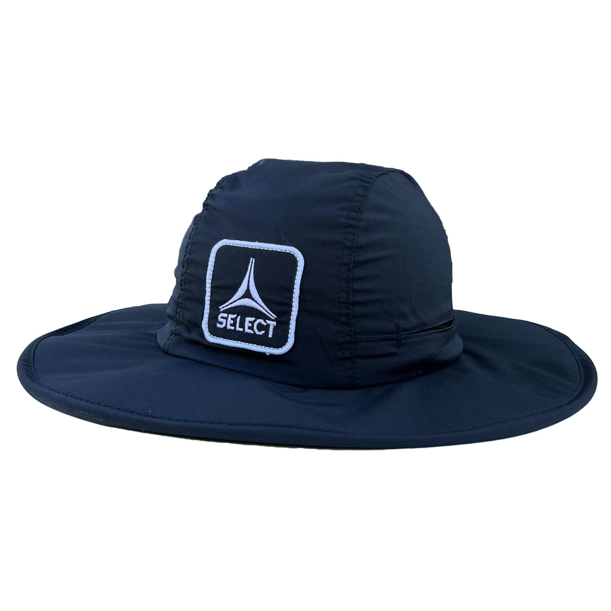 Black bucket hat with a 'Select' logo patch on the front #color_black