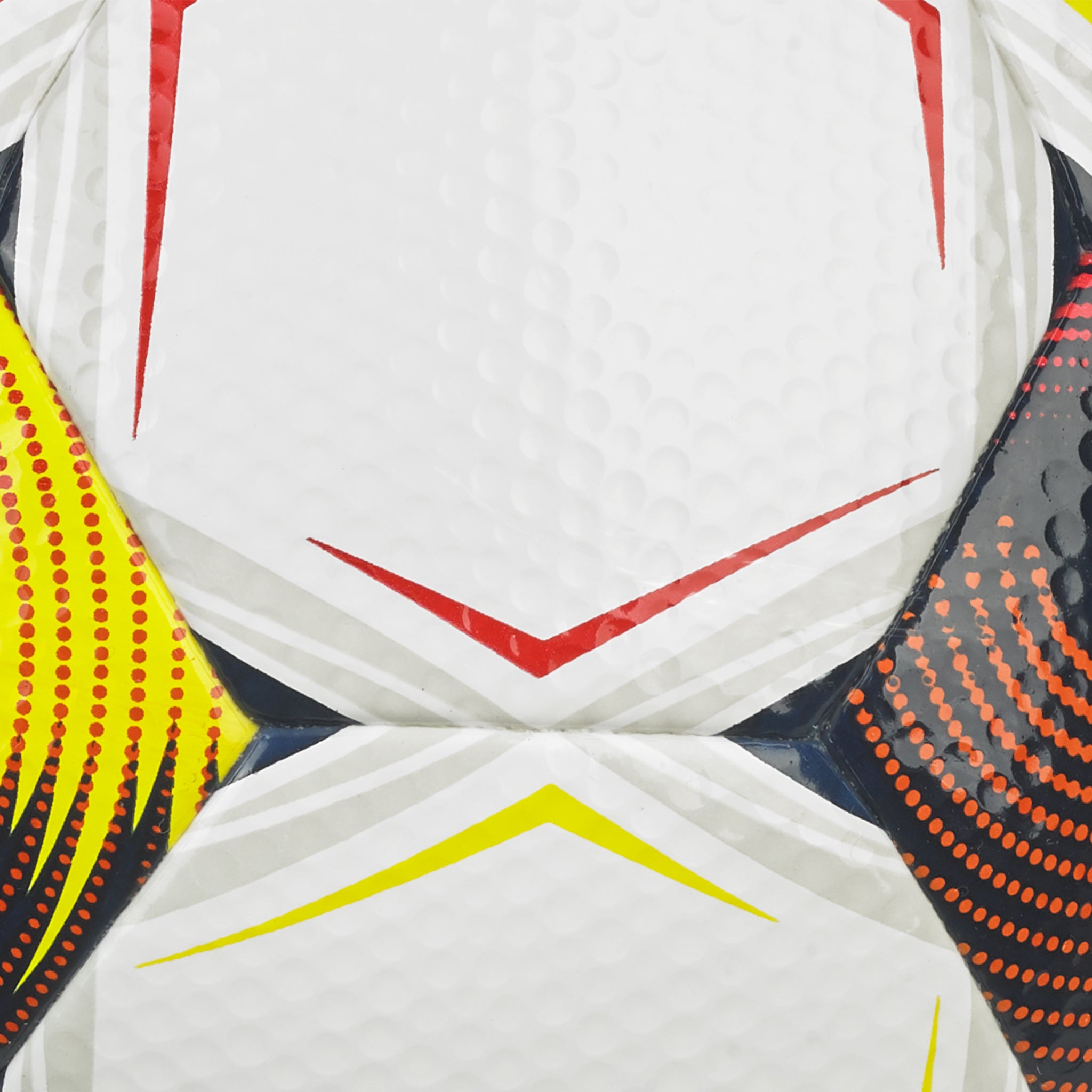 White soccer ball with navy, orange, and yellow accents and 'select' branding #color_white/orange