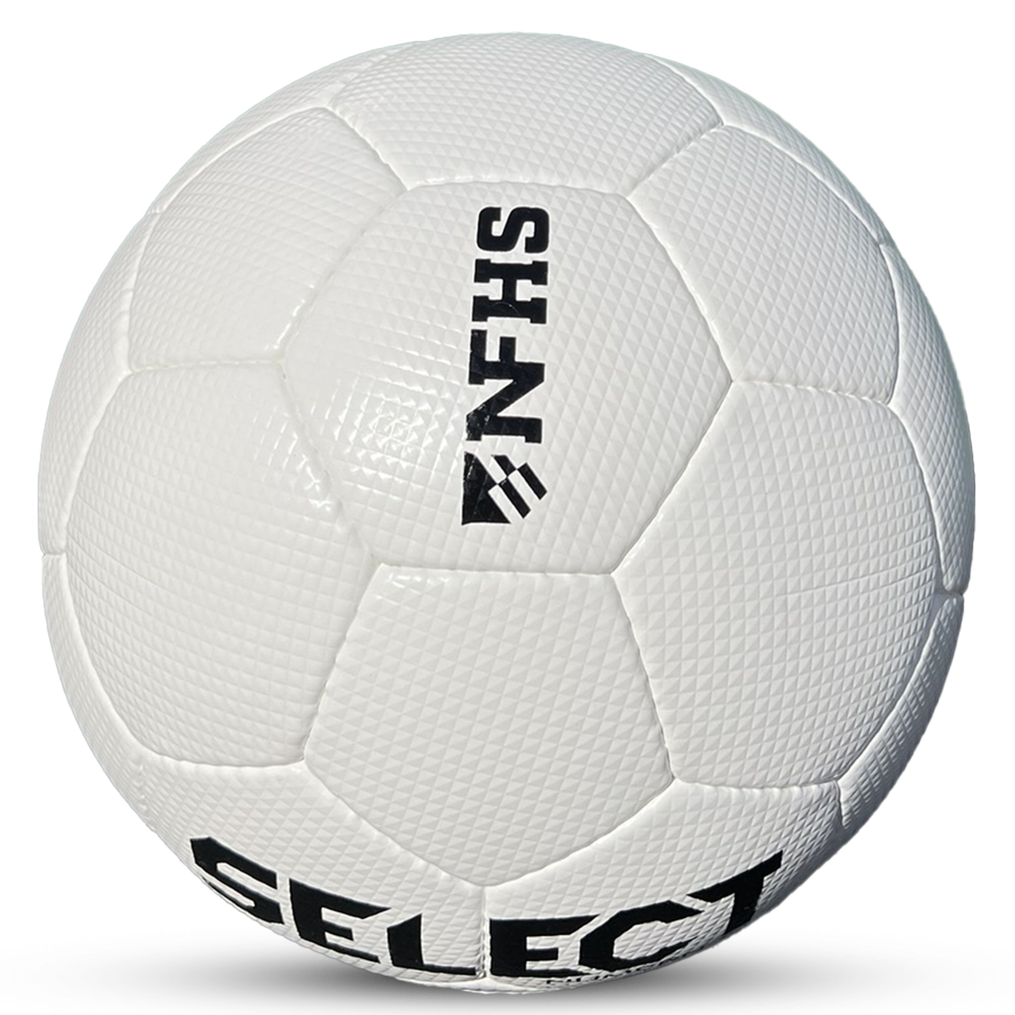 White soccer ball with a gold numero 10 and 'Select' branding. Approved for NFHS play #color_ #color_white #color_white