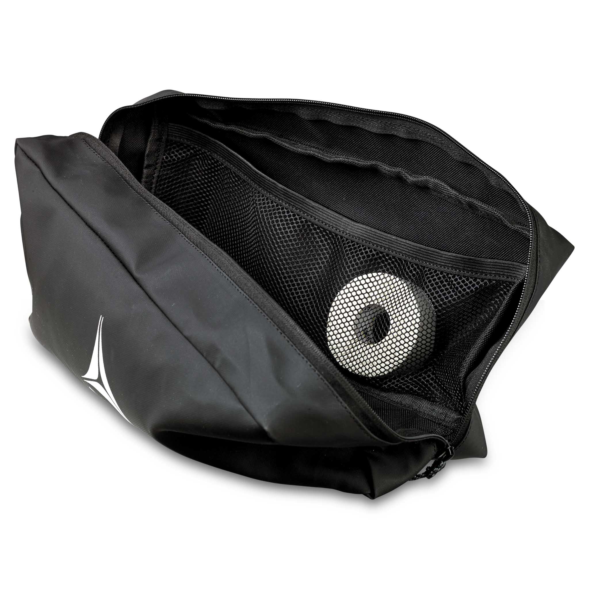 Small black bag designed to hold two pairs of goalkeeper gloves with 'Select' branding #color_black