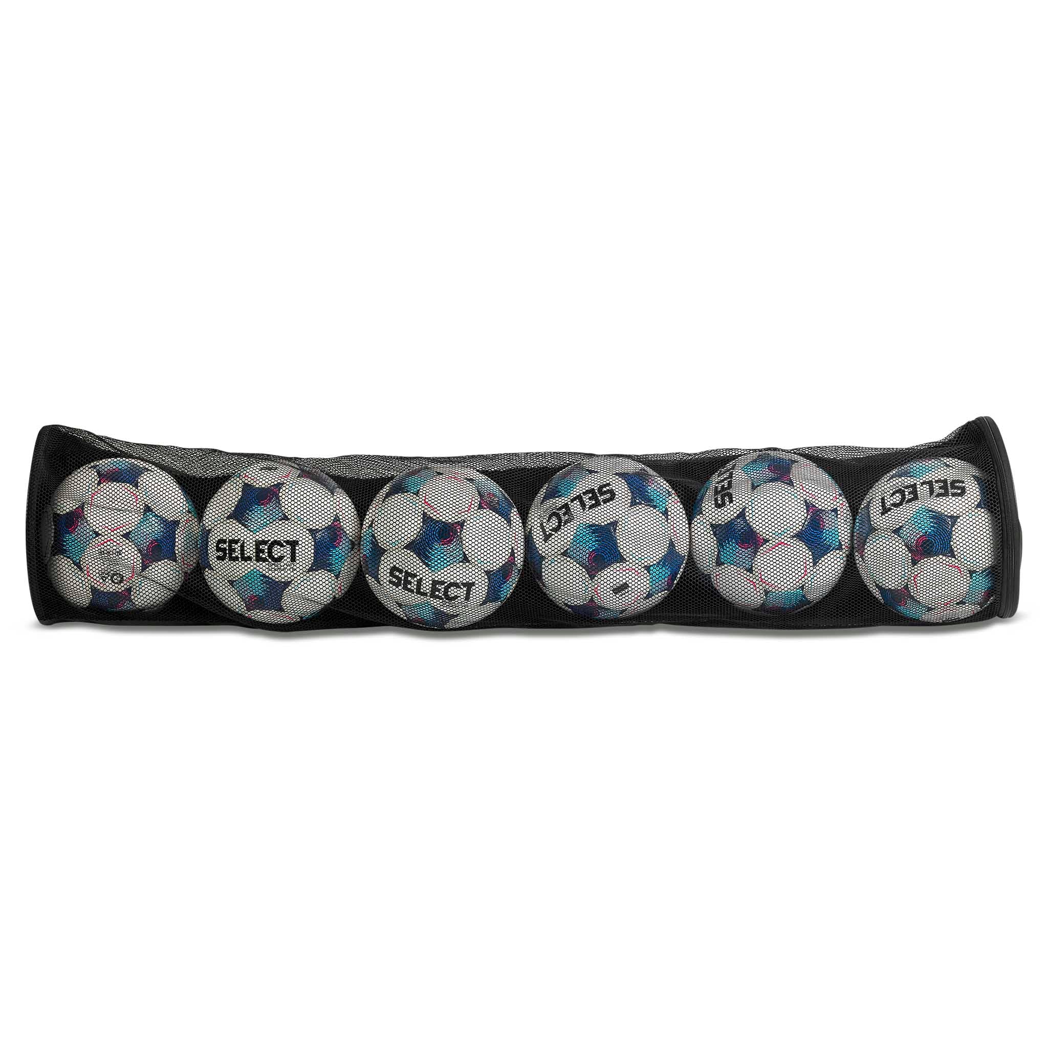 Black nylon and mesh ball tube to hold 6 balls. White Select logo on side. #color_black