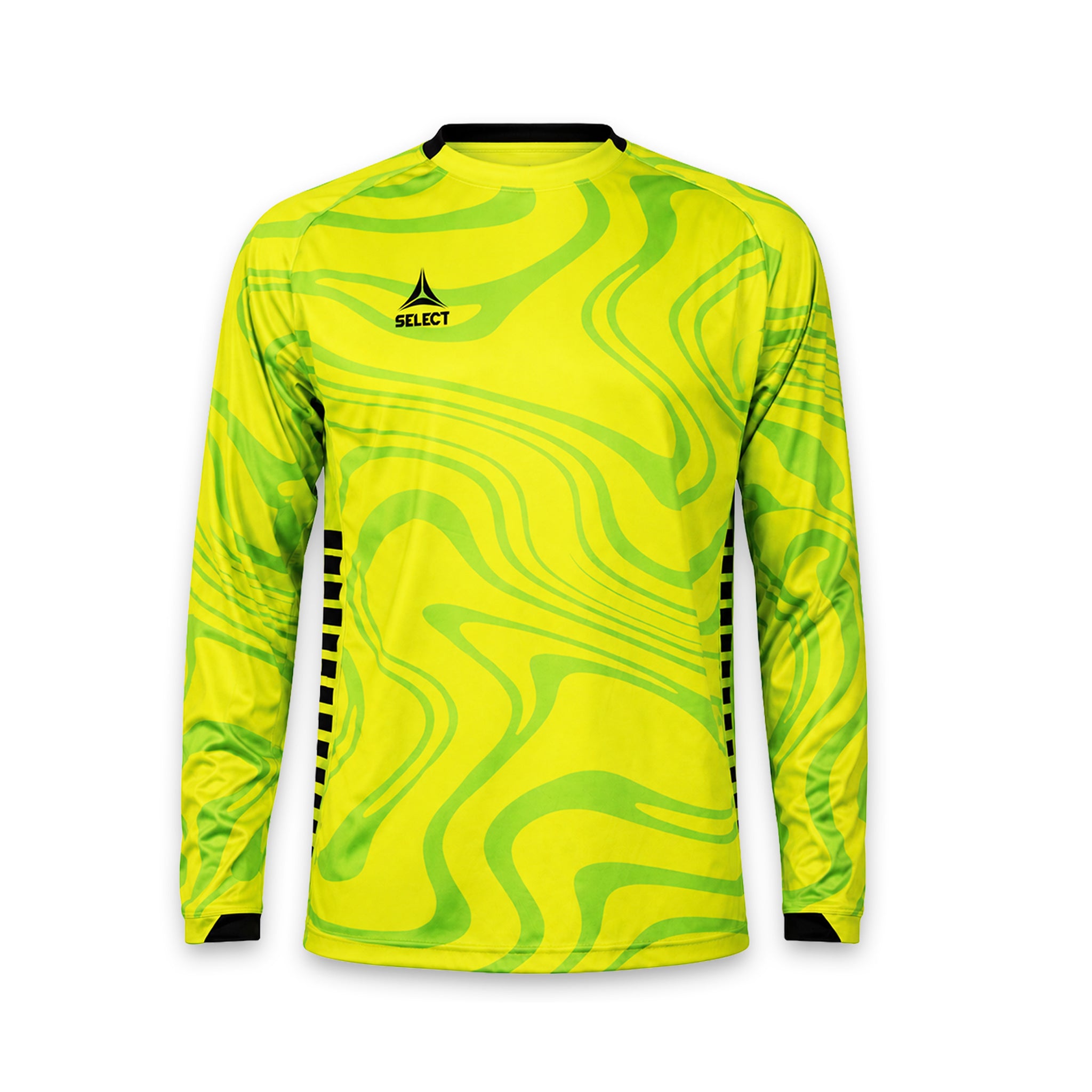 Lime green and green goalkeeper jersey with long sleeves and black accents #color_limegreen