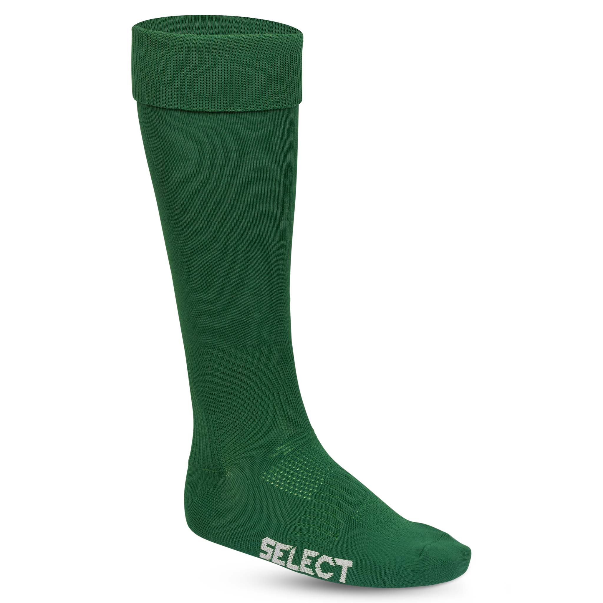 Green soccer socks with Select branding on bottom of foot #color_green
