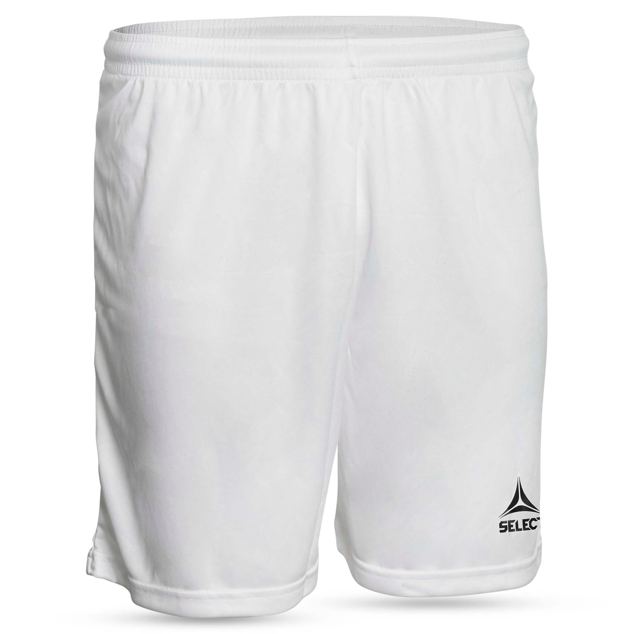 White player soccer shorts with Select brand logo on a white background. Product name is Pisa Shorts #color_white