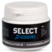 Front page of Select Handball wax, a resin product in a black and white tub with blue accents.