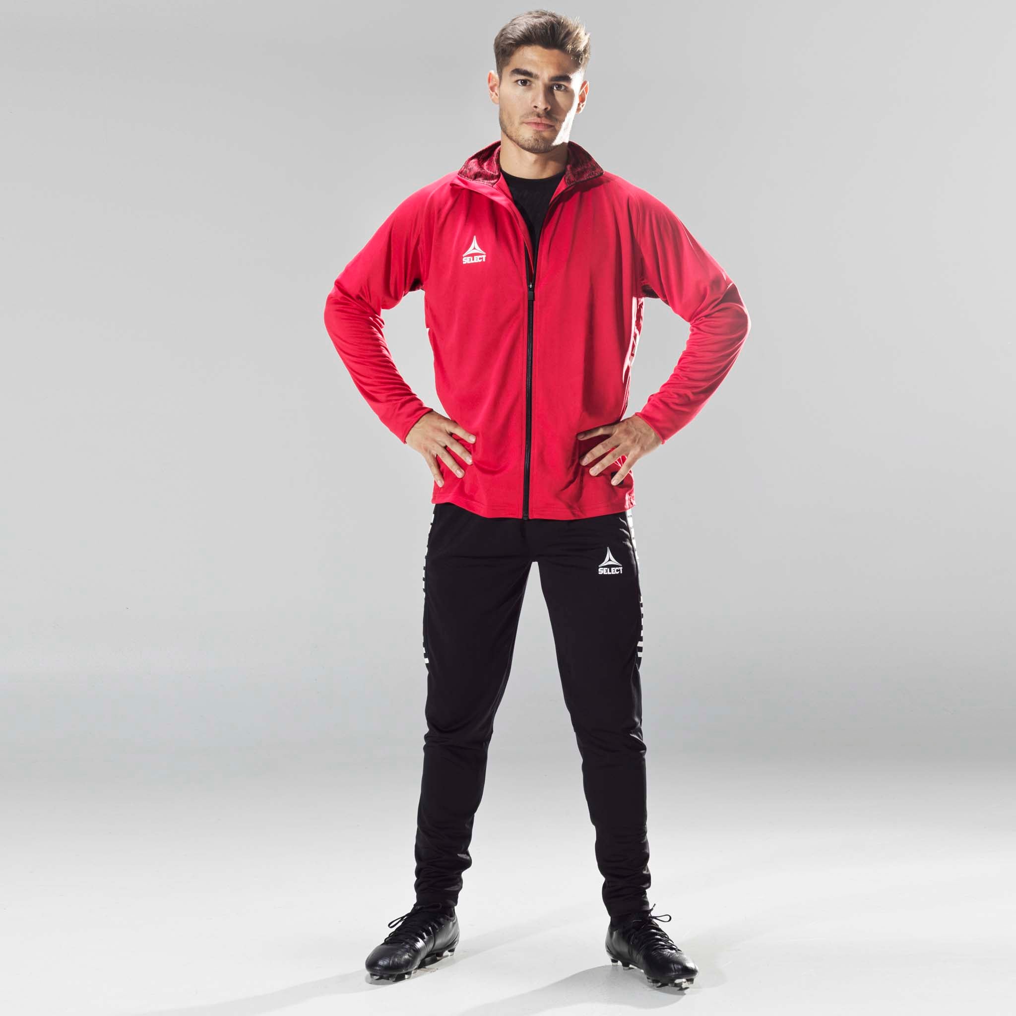 Red full zip training jacket #color_ #color_red #color_red