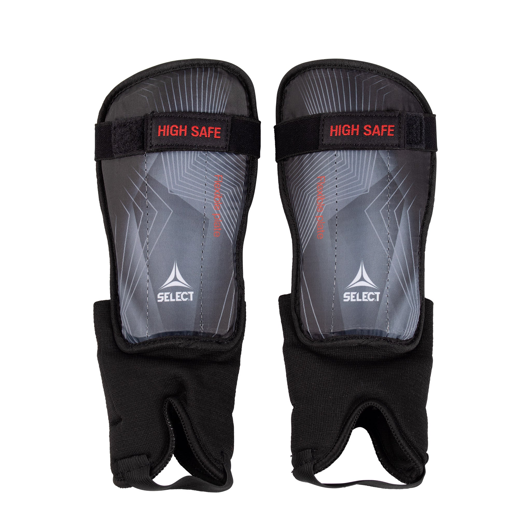 Grey and black shin guards #color_grey