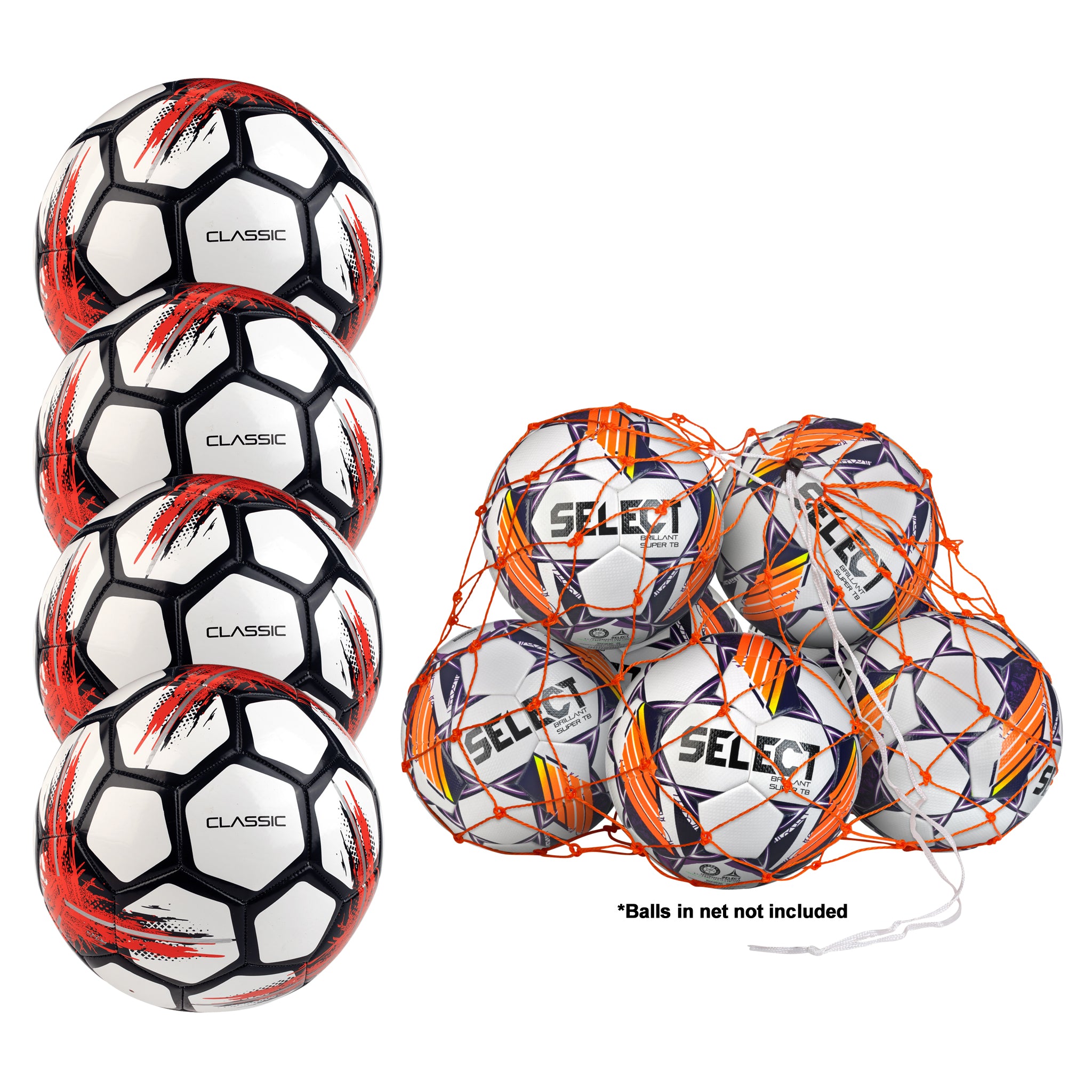Classic v21 Pack - 4 Balls + Net