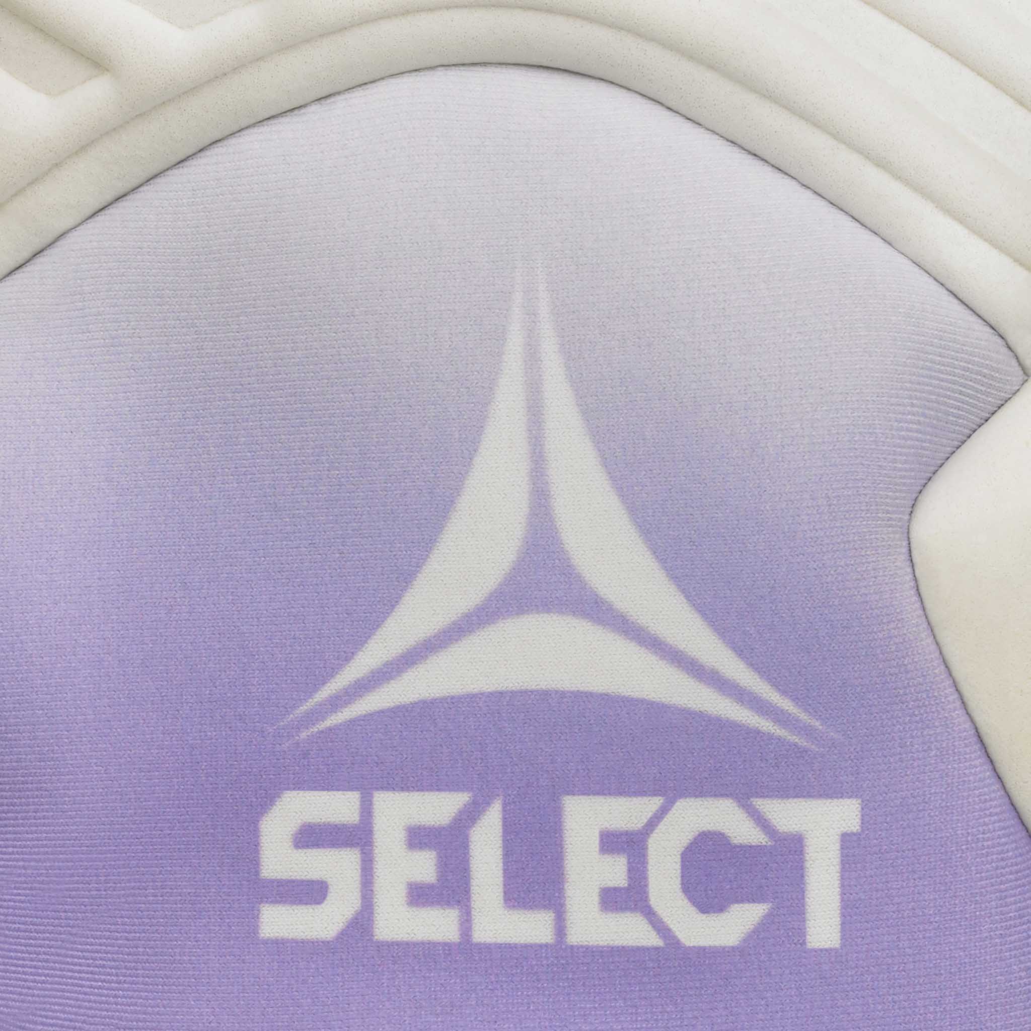Women's cut goalkeeper glove with a pink and white backhand and a white palm. Select logo on backhand. #color_pink/beige/white