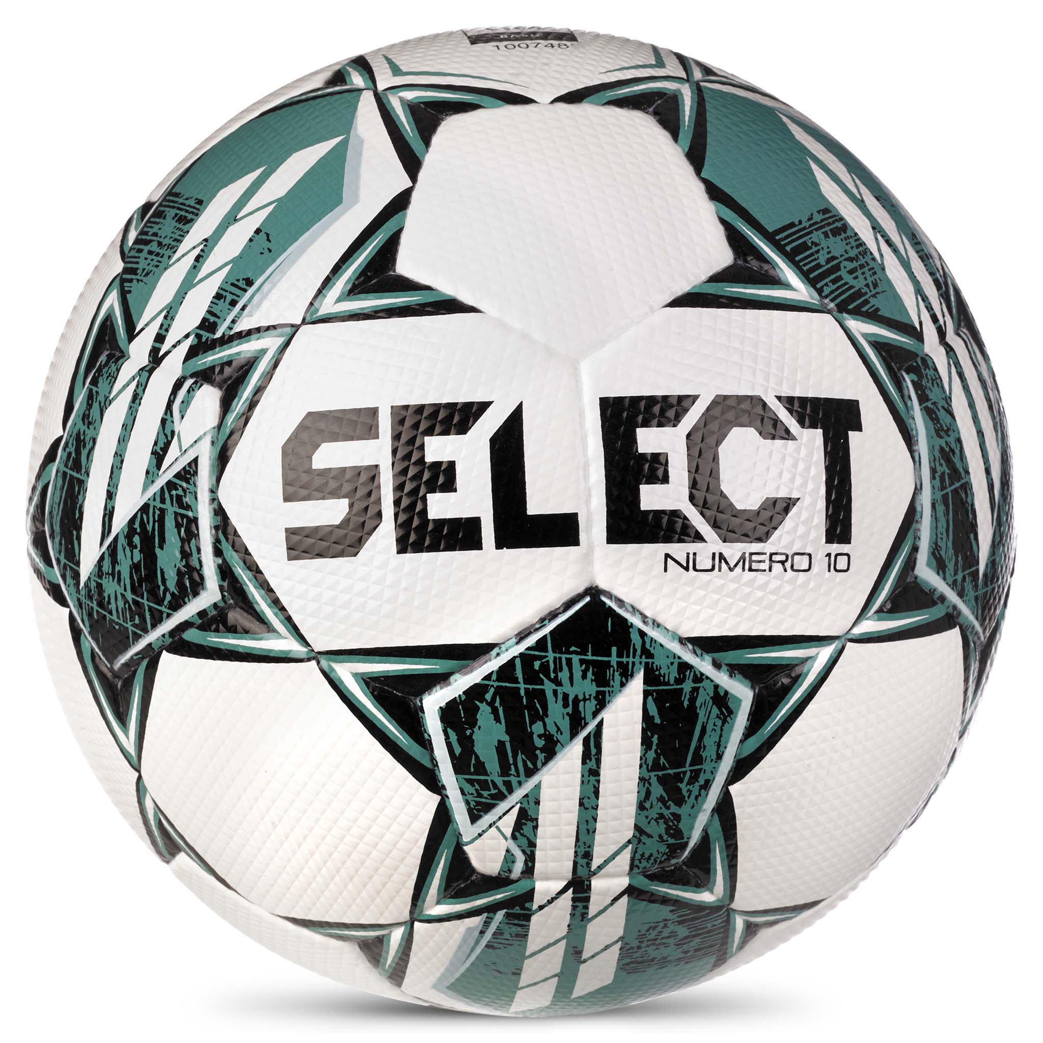 White soccer ball with green accents, Select branding #color_white/green