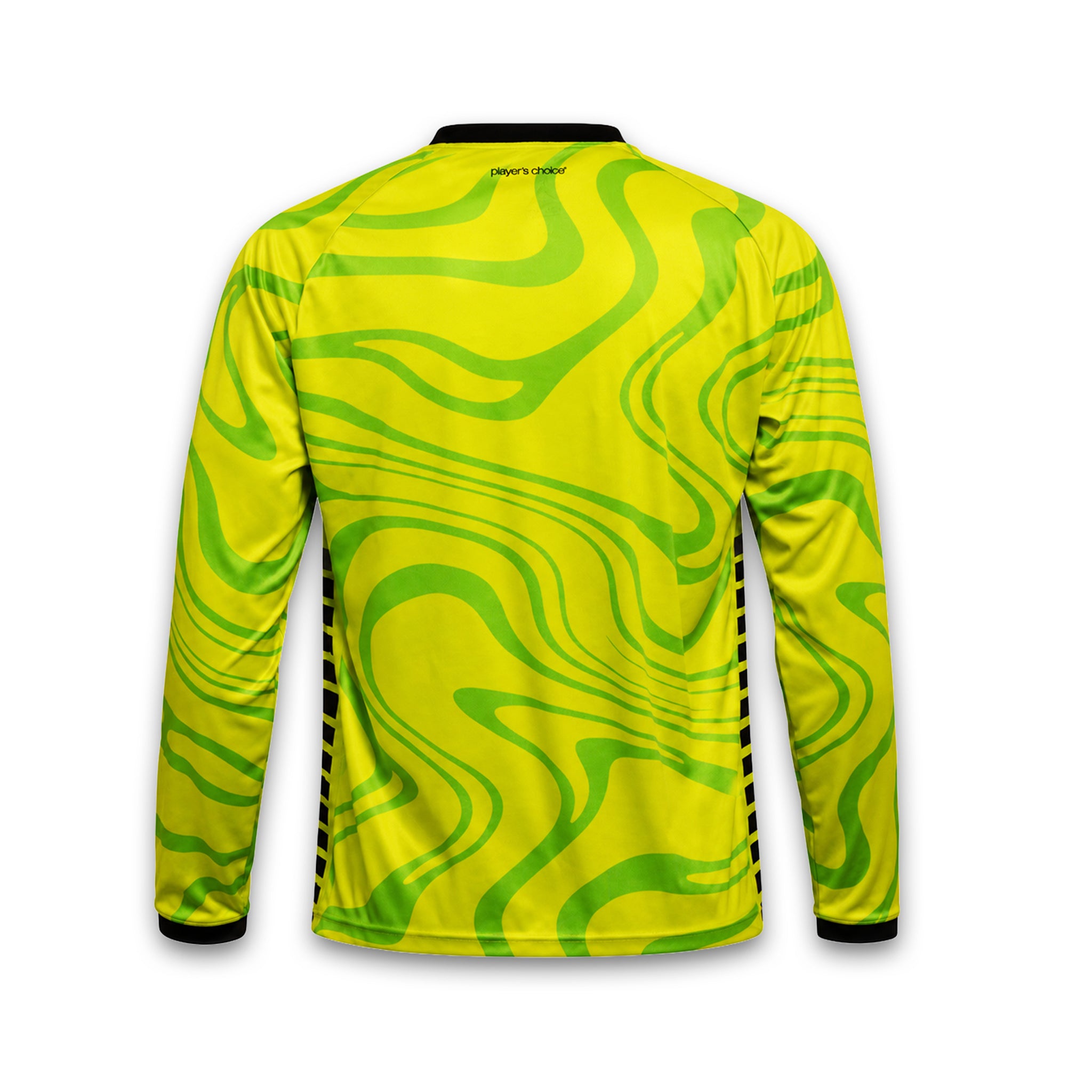 Lime green and green goalkeeper jersey with long sleeves and black accents #color_ #color_limegreen