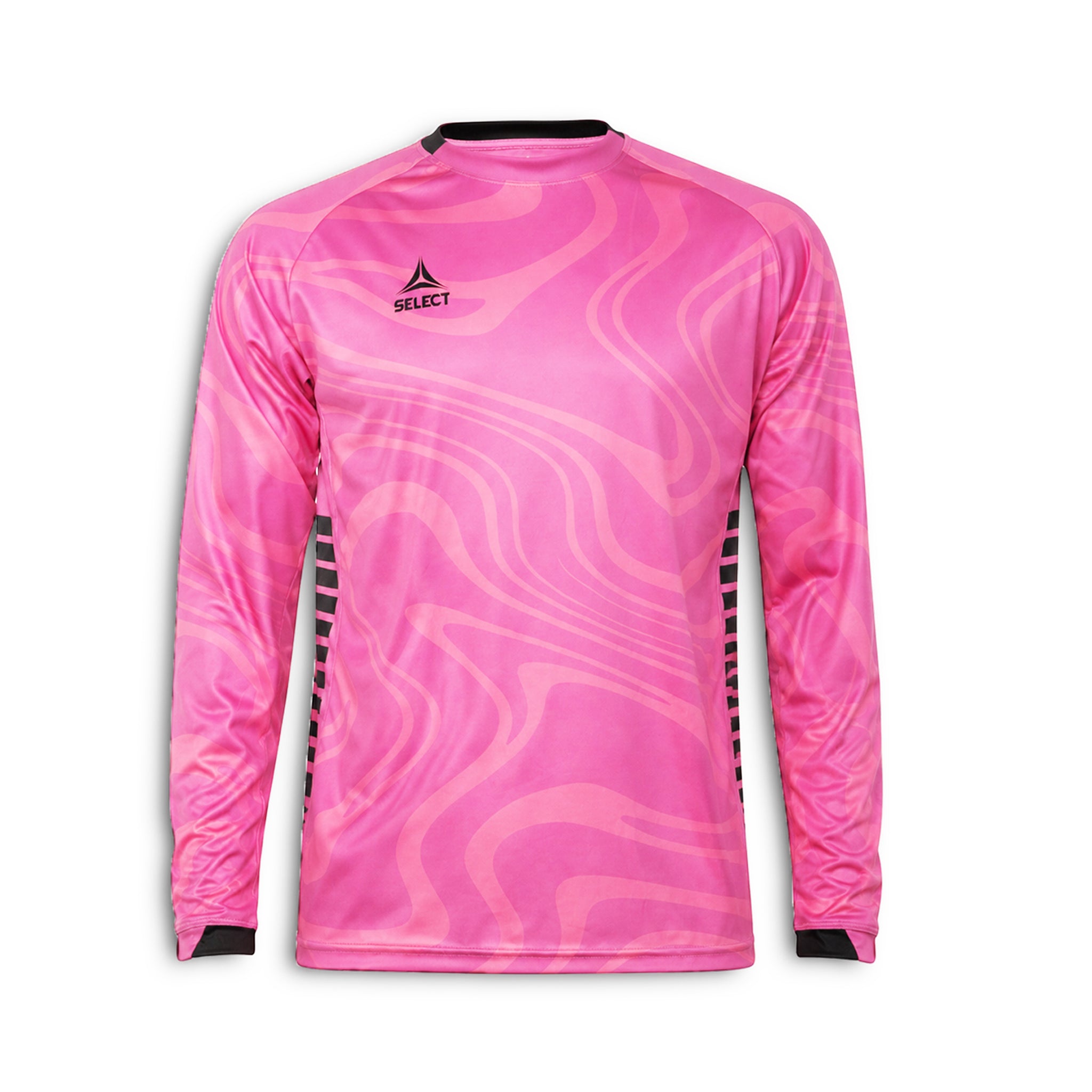 Pink long sleeve goalkeeper jersey with black accents #color_pink