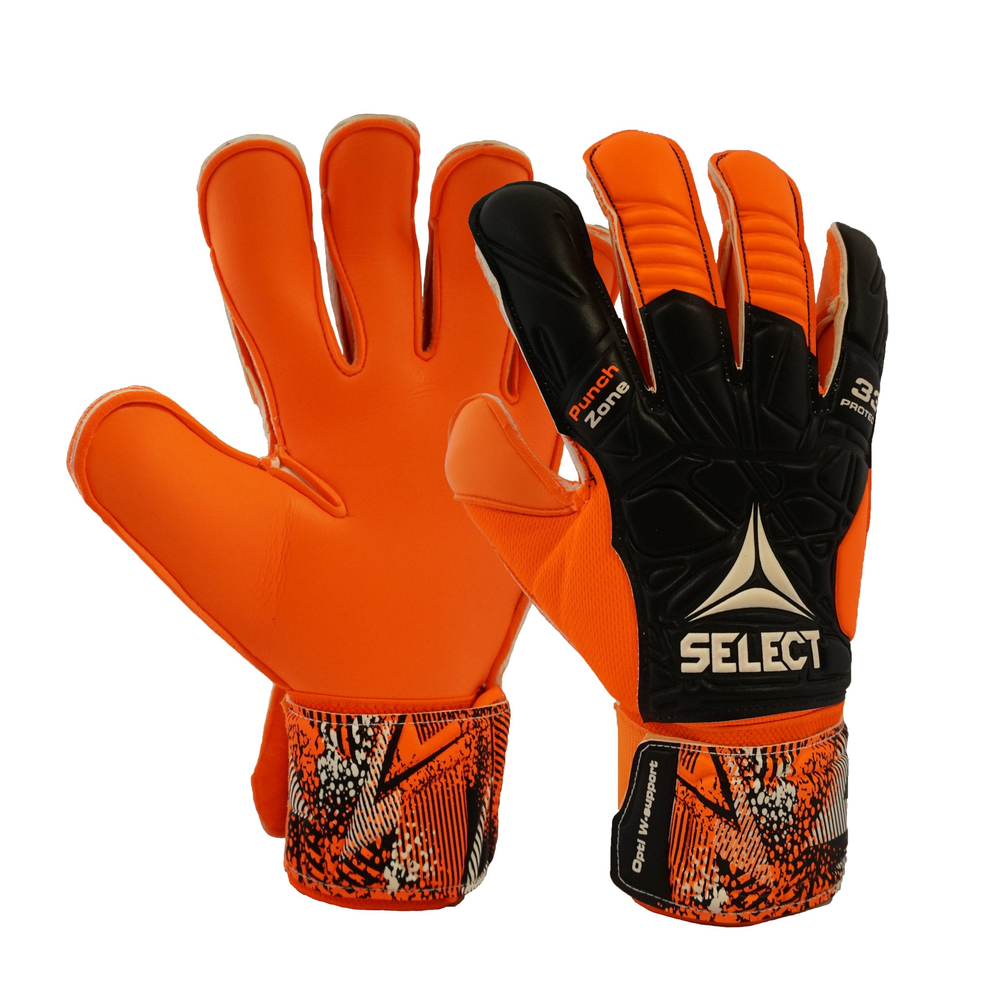Orange and black goalkeeper glove #color_orange/black