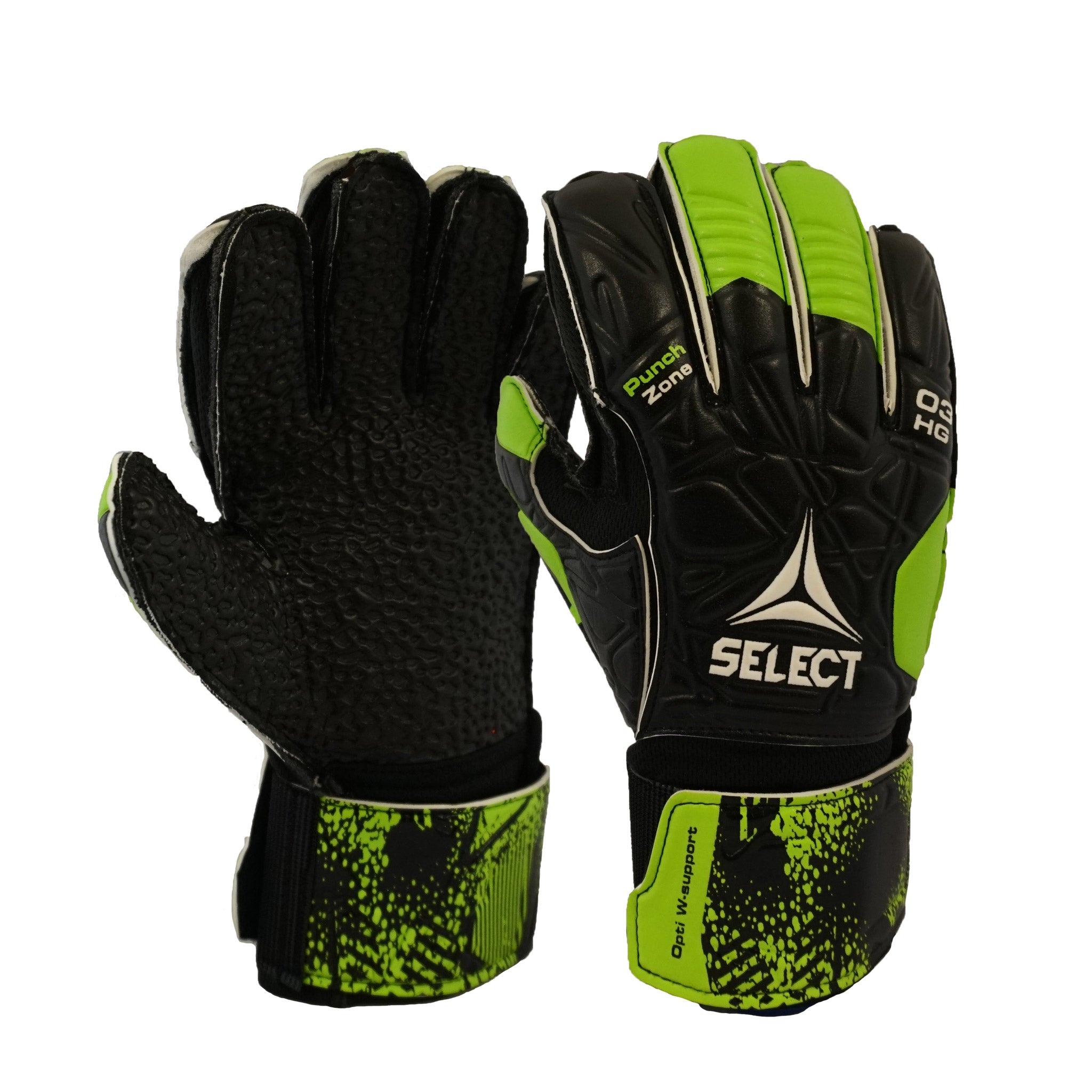 Black and green goalkeeper glove #color_black/limegreen