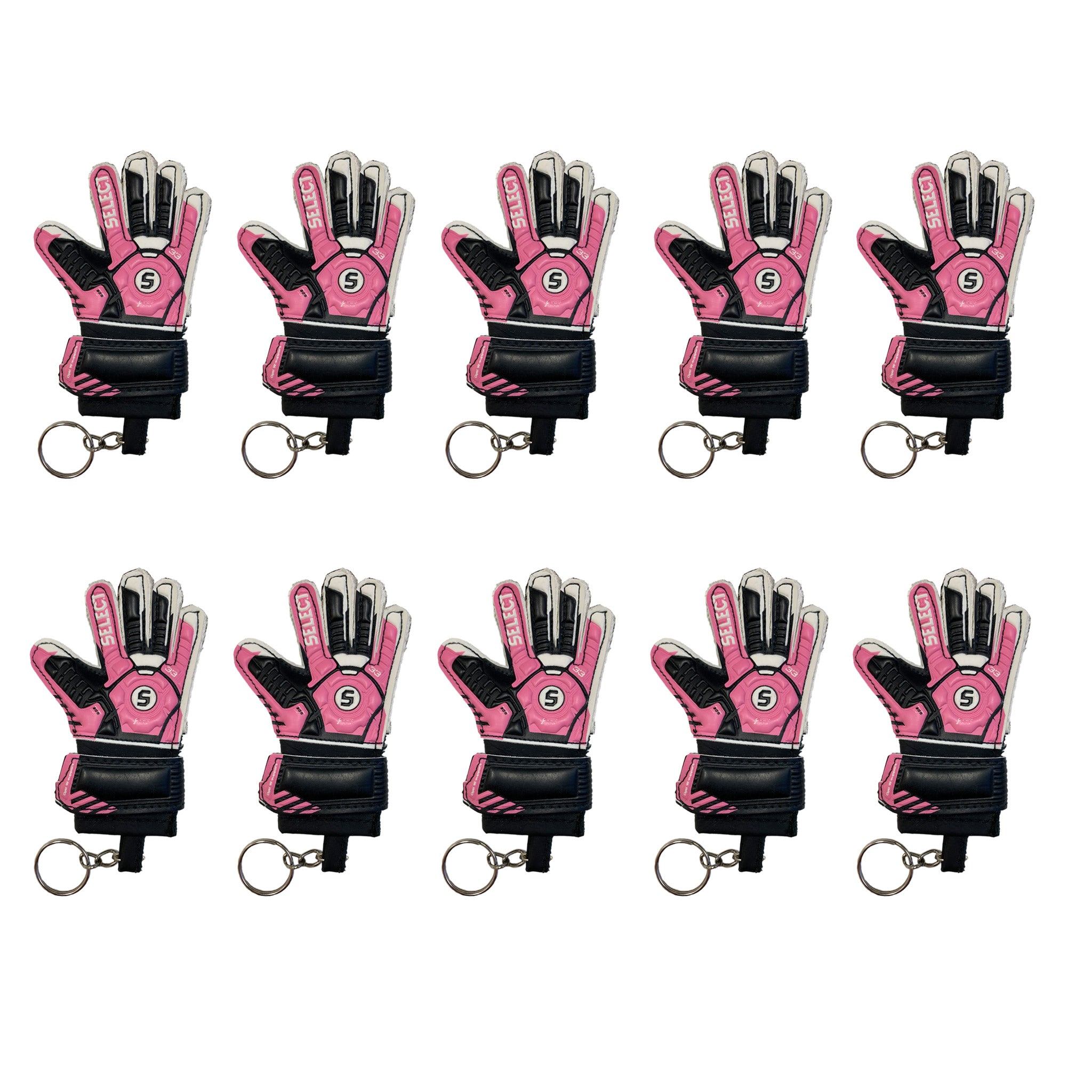 Pink goalkeeper glove keyring #color_pink/black
