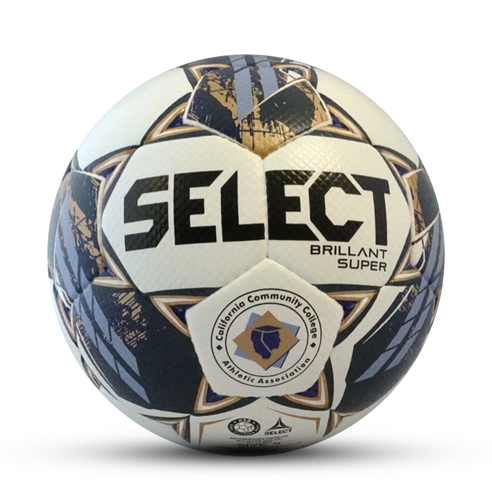 White professional soccer ball #color_white/blue/gold