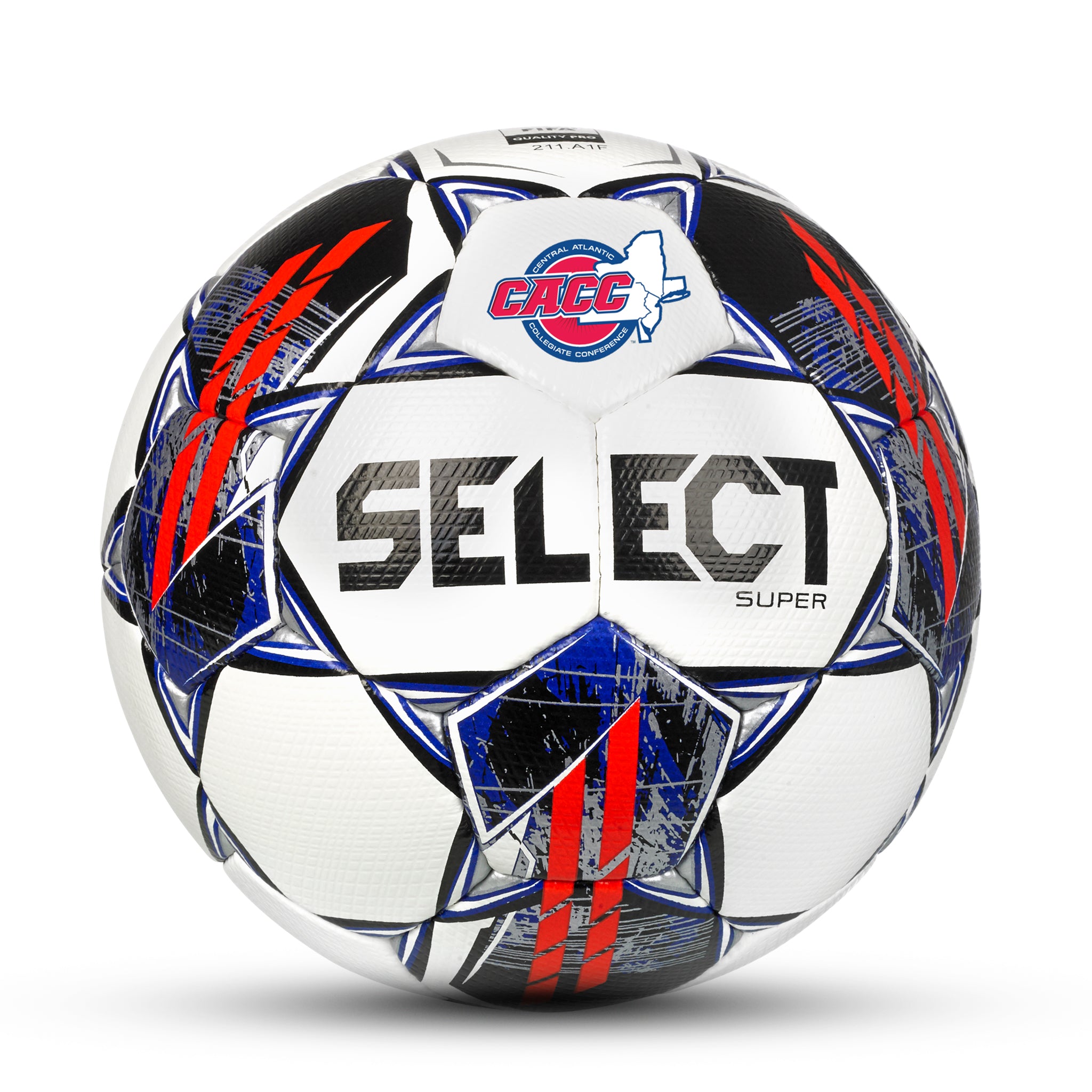 White professional soccer ball #color_white/blue/red