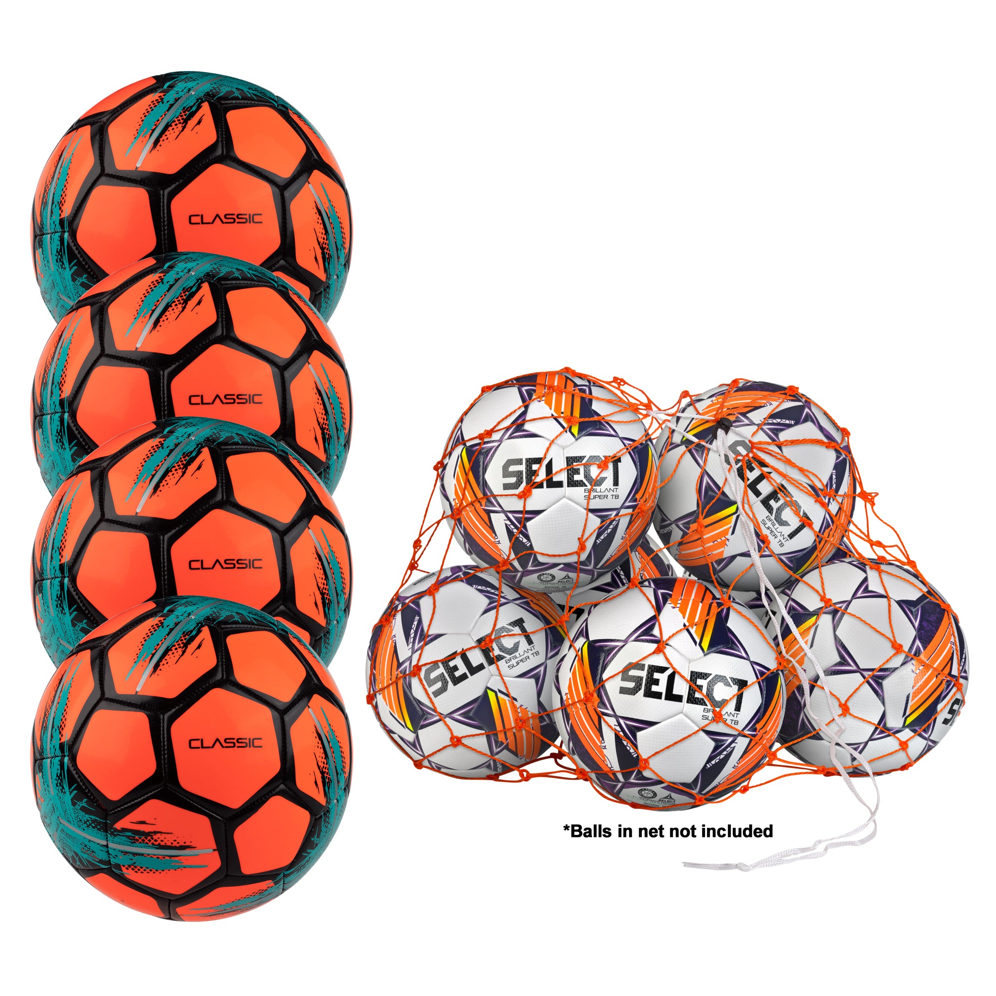 Classic v21 Pack - 4 Balls + Net